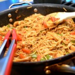 spicy thai chicken pasta noodle toss